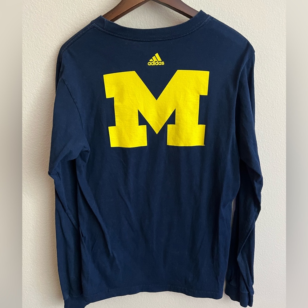 Adidas Michigan Wolverine navy blue M medium long sleeve tee